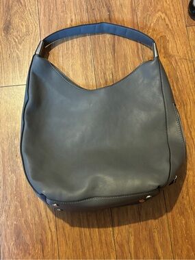 Alfani Gray Leather Hobo Shoulder Bag